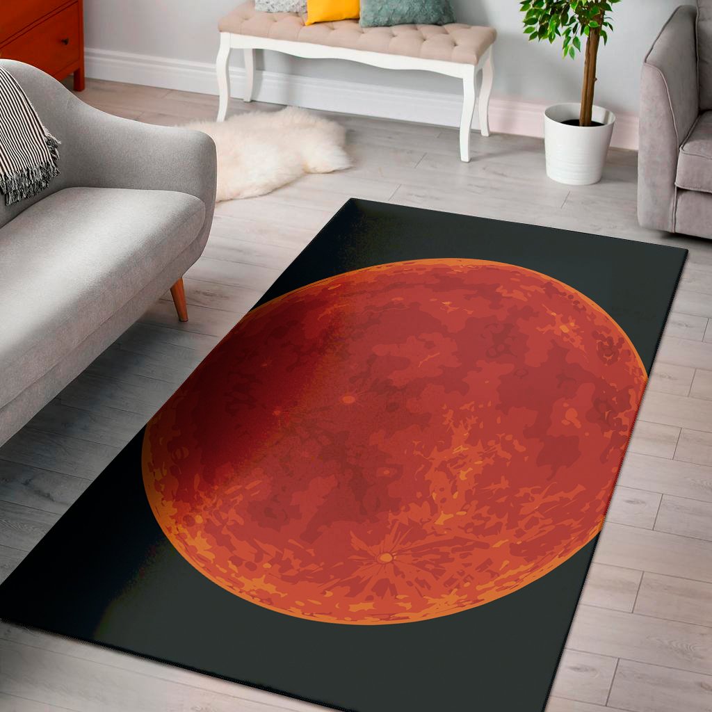 super blood moon lunar eclipse print area rug floor decor 7633