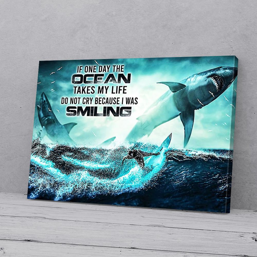 surfing shark canvas prints wall art decor 2979