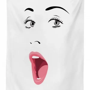 surprised facial expression 3d printed tablecloth table decor 1017