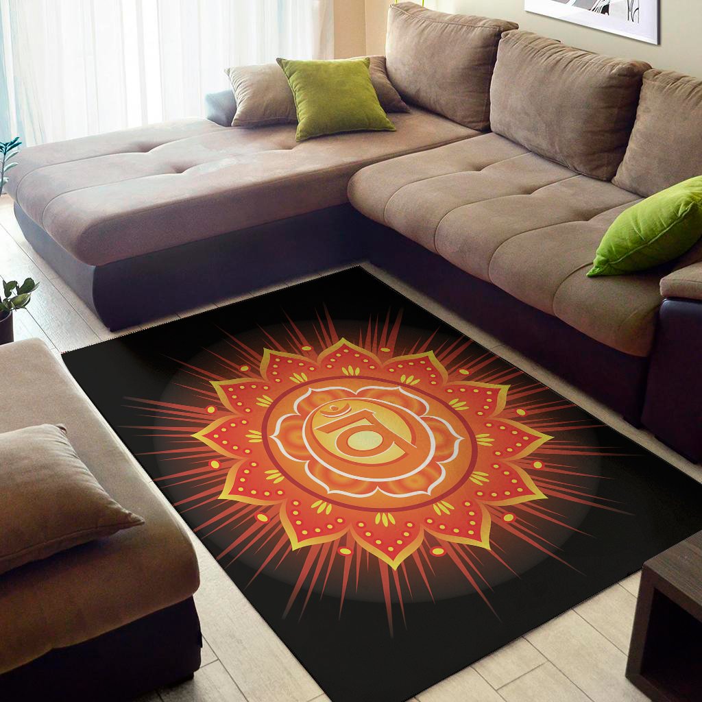 swadhisthana chakra mandala print area rug floor decor 1850