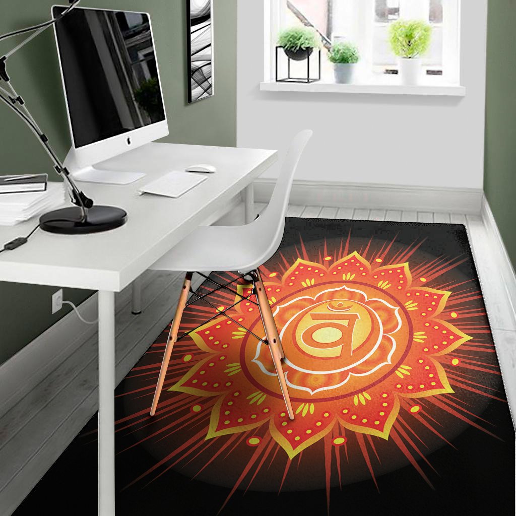 swadhisthana chakra mandala print area rug floor decor 4751