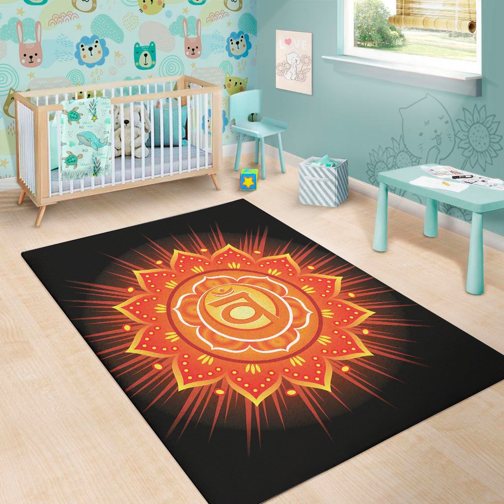swadhisthana chakra mandala print area rug floor decor 6450