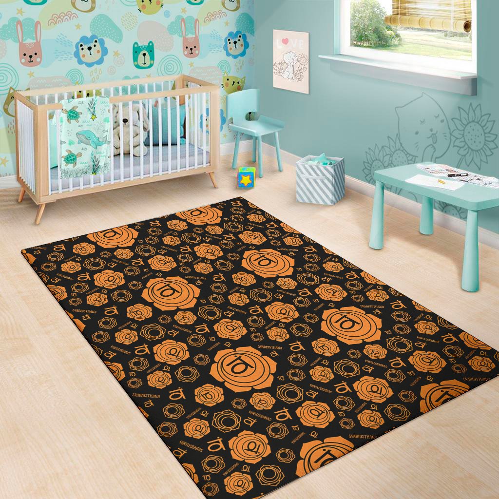 swadhisthana chakra pattern print area rug floor decor 3016