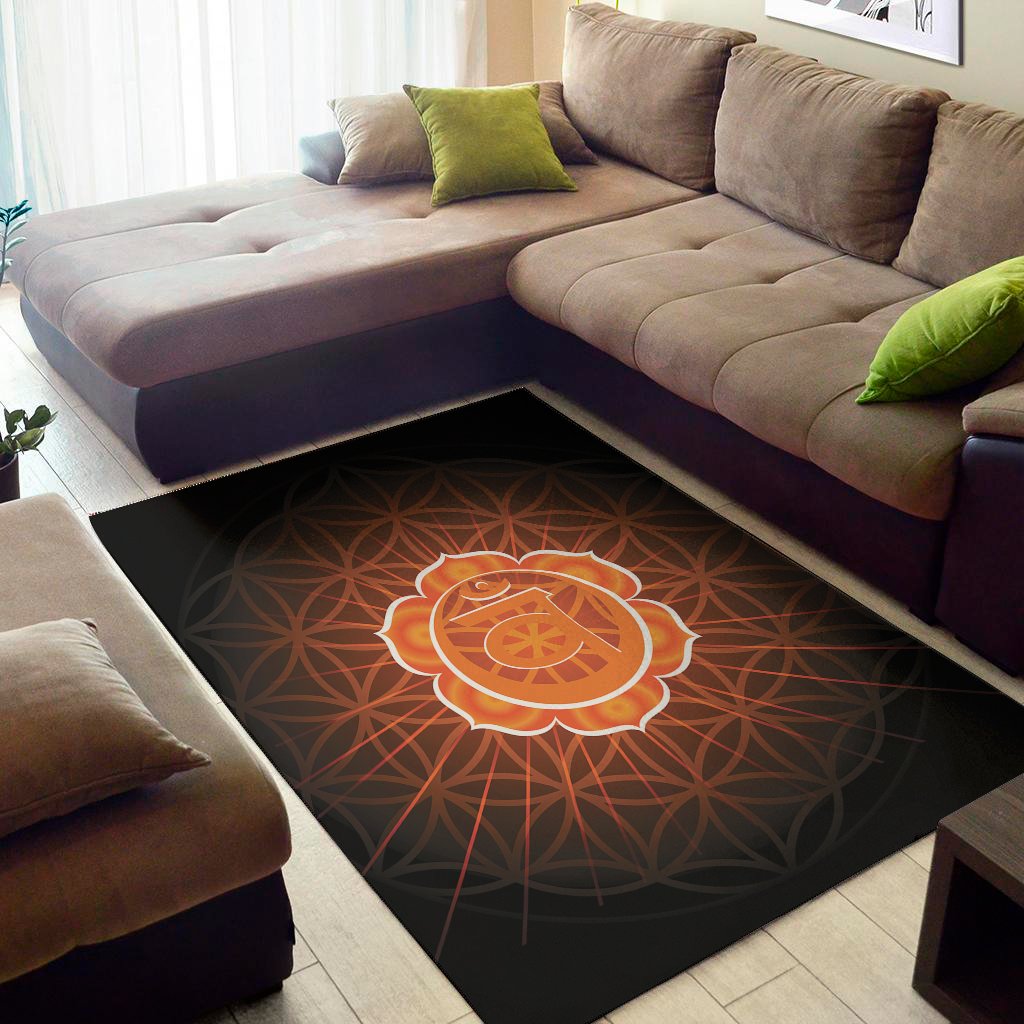 swadhisthana chakra spiritual print area rug floor decor 2570