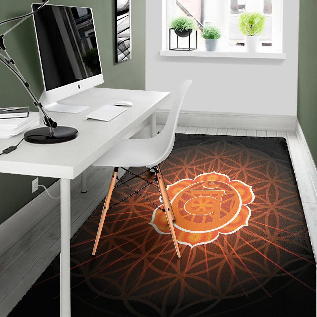 swadhisthana chakra spiritual print area rug floor decor 3452