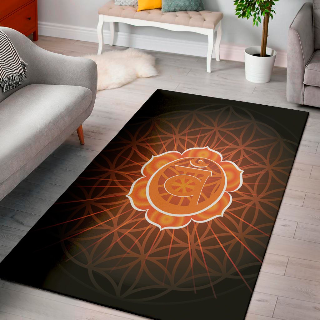 swadhisthana chakra spiritual print area rug floor decor 4911