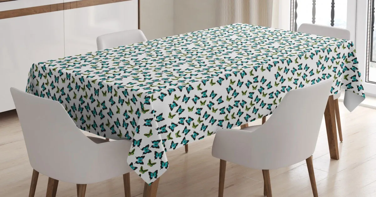 swallowtail and green 3d printed tablecloth table decor 4312