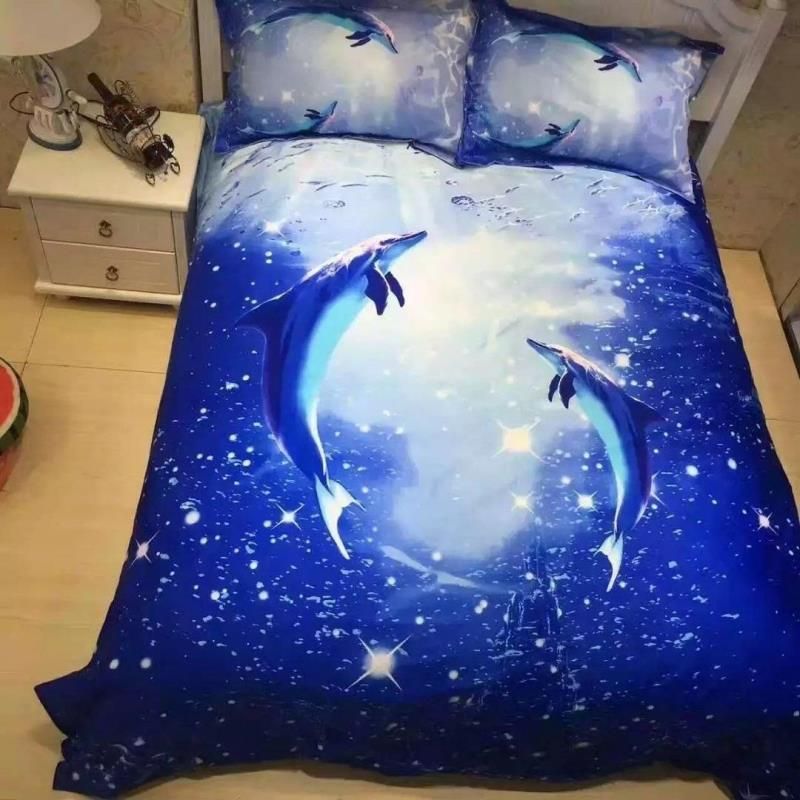 swan sunrise printed bedding set bedroom decor 1707