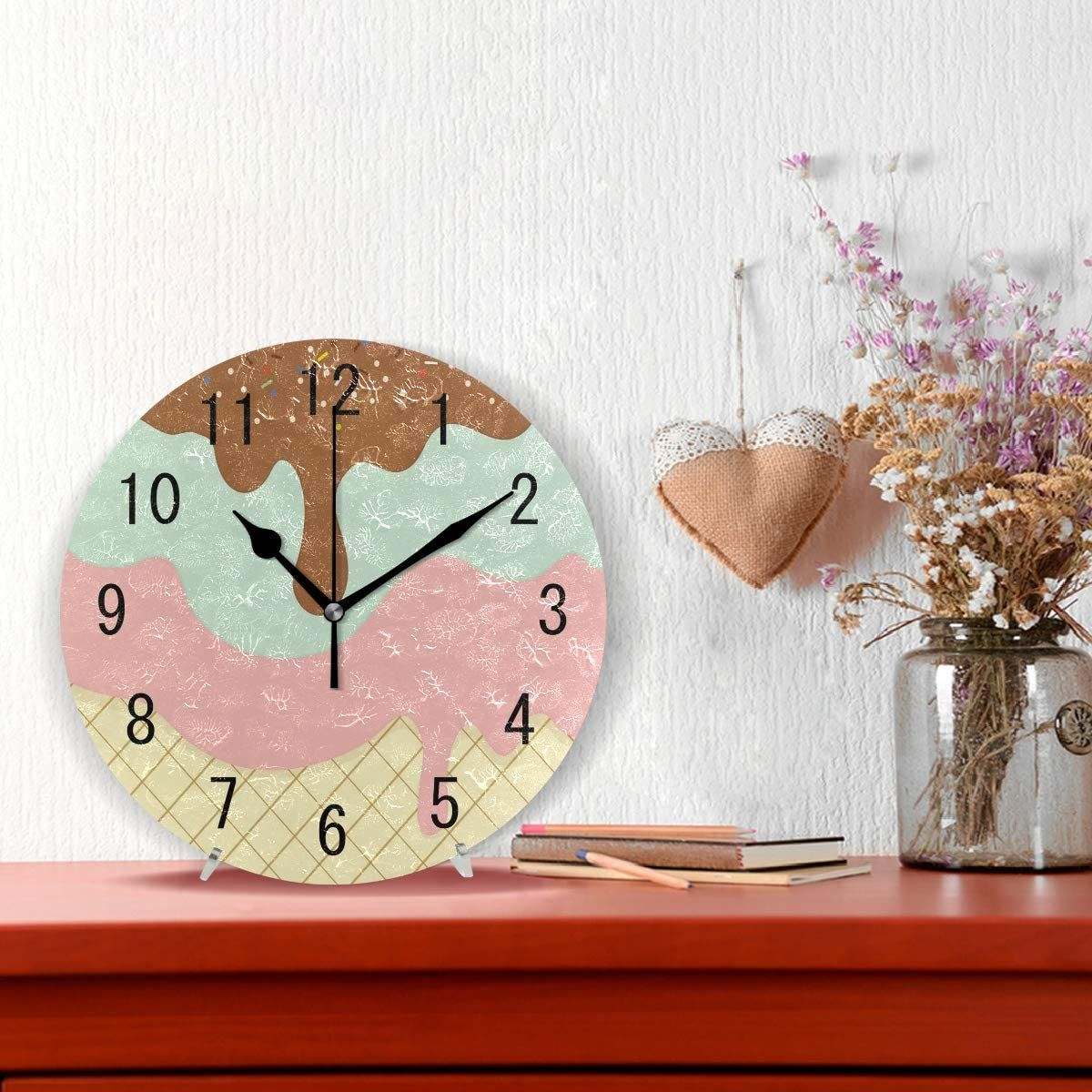 sweet colorful ice cream decorative wall clock 7263