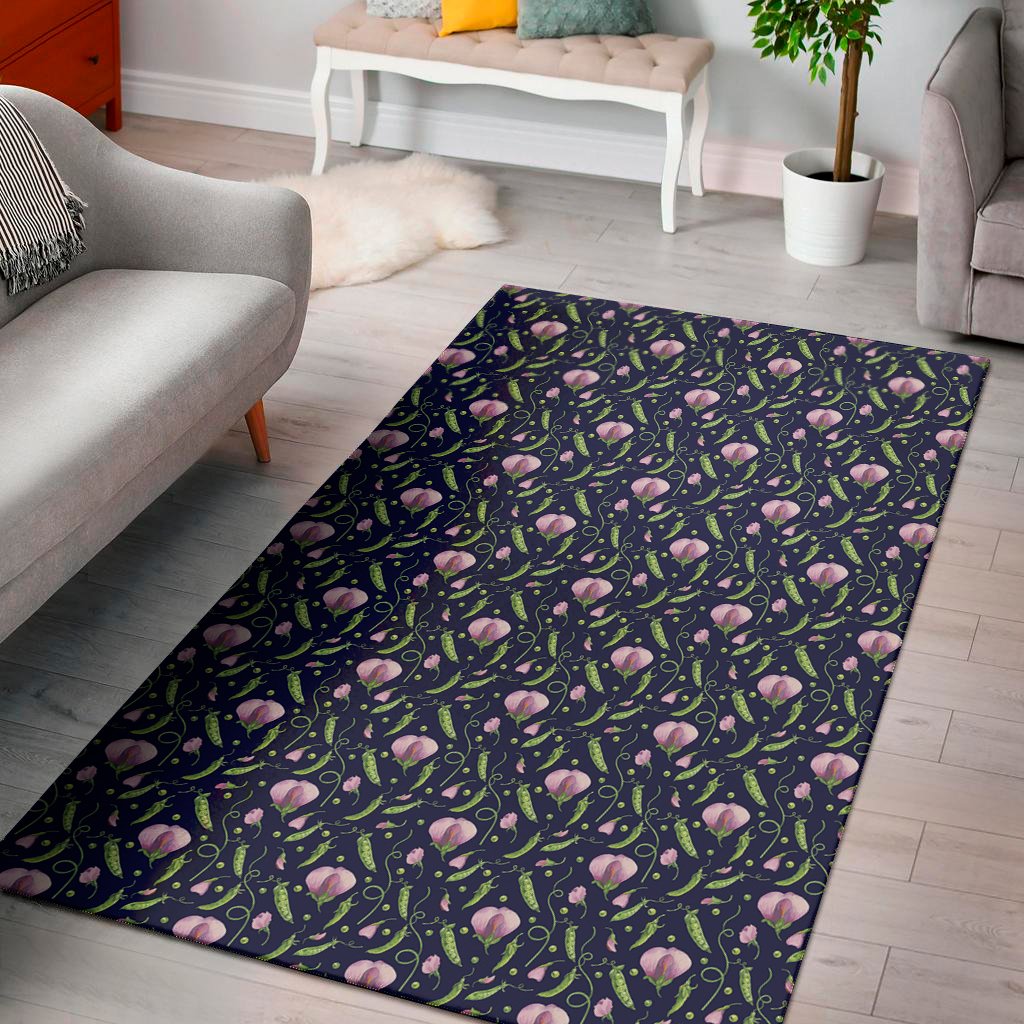 sweet pea floral pattern print area rug floor decor 7412