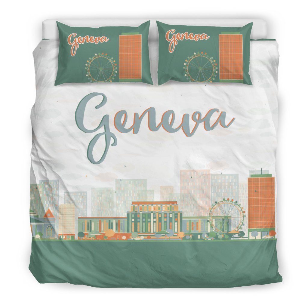 switzerland geneva beautiful city bedding set bedroom decor 1296