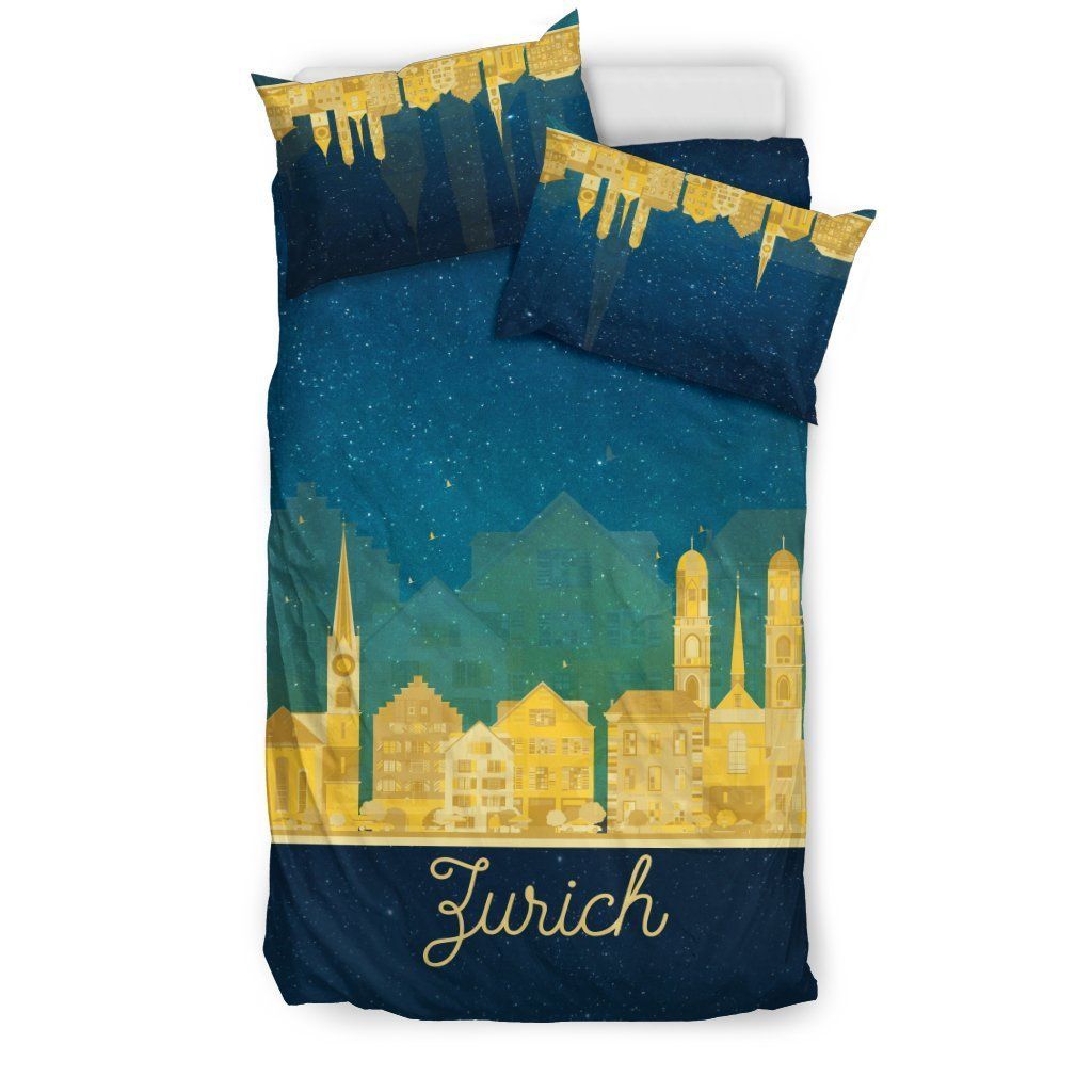 switzerland zurich midnight bedding set bedroom decor 2247