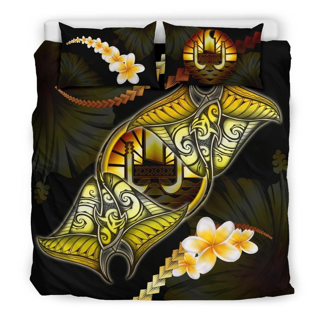 Tahiti Manta Ray Yellow And Black Bedding Set Bedroom Decor tahiti manta ray yellow and black bedding set bedroom decor 2943