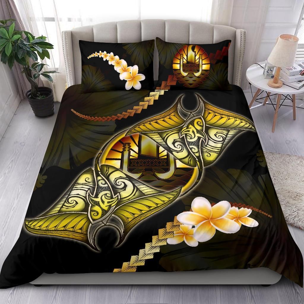 Tahiti Manta Ray Yellow And Black Bedding Set Bedroom Decor tahiti manta ray yellow and black bedding set bedroom decor 3815