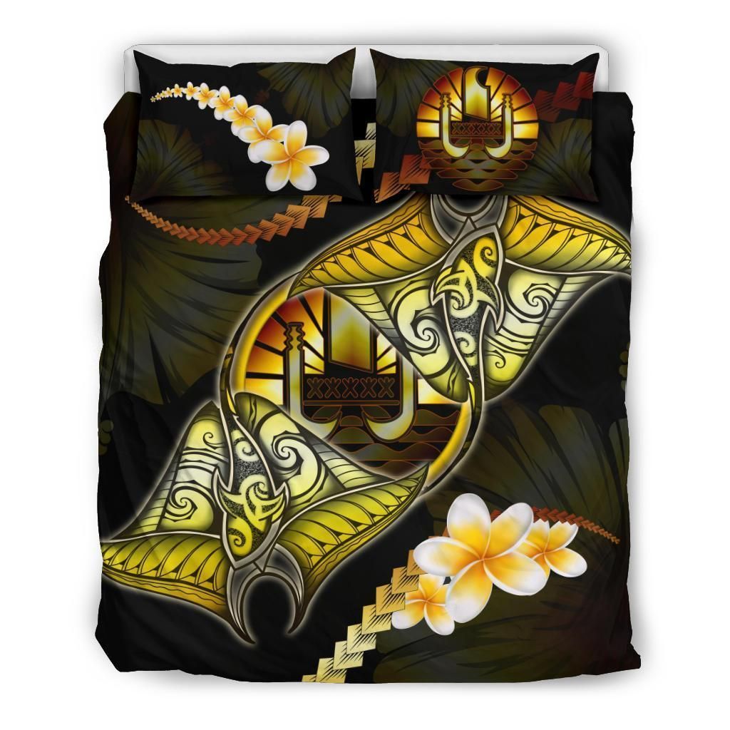 Tahiti Manta Ray Yellow And Black Bedding Set Bedroom Decor tahiti manta ray yellow and black bedding set bedroom decor 4633