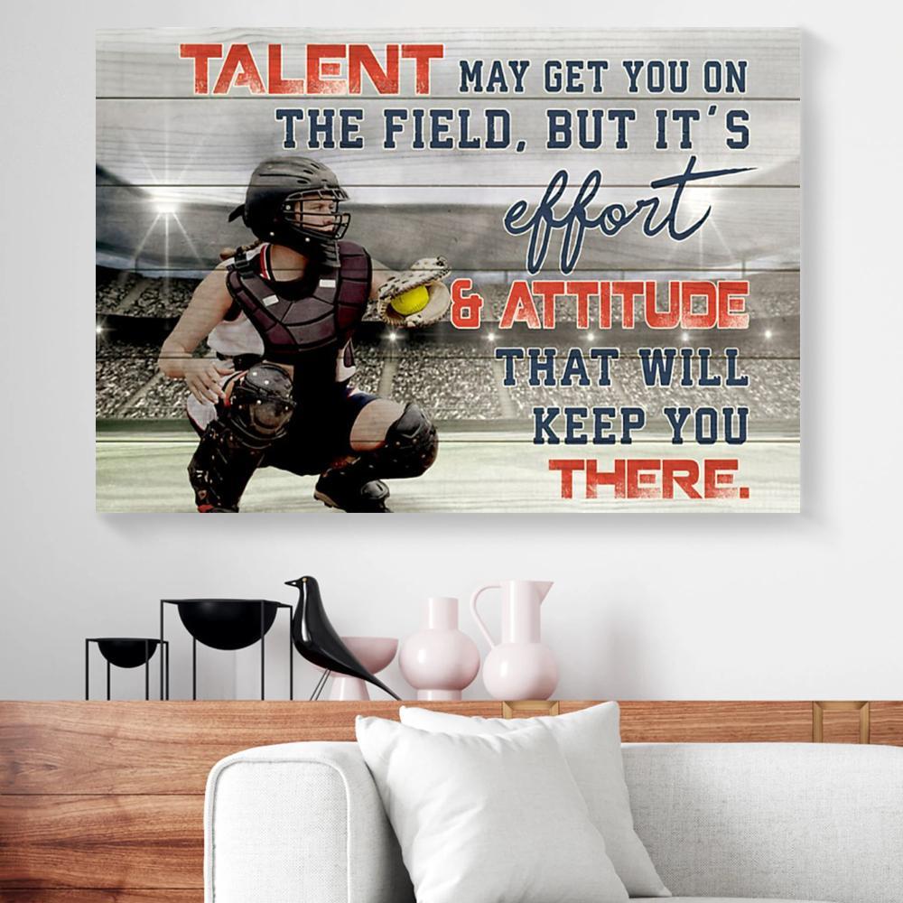 talent may get you on the field softball canvas prints wall art decor 3425