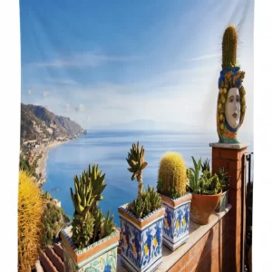 taormina coastline photo 3d printed tablecloth table decor 6521