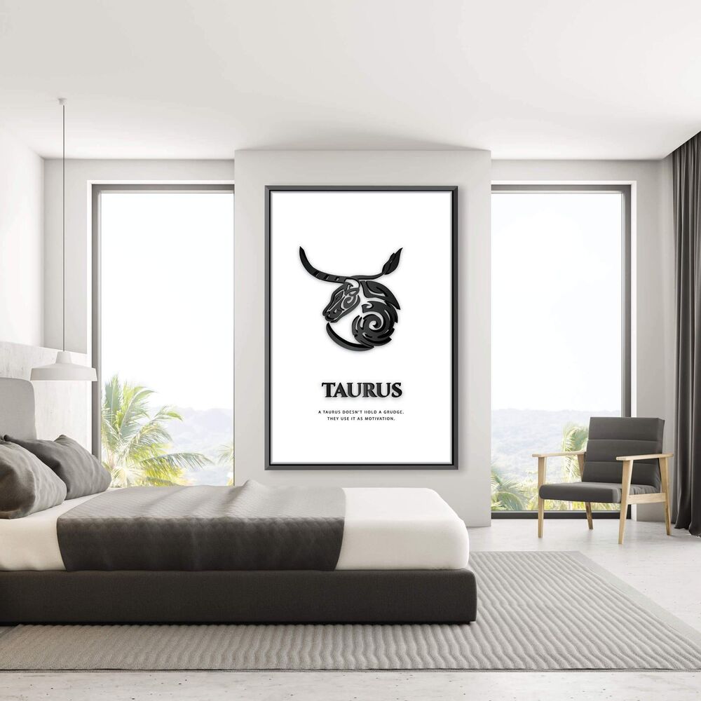 taurus white motivational positive canvas print wall art decor 7683