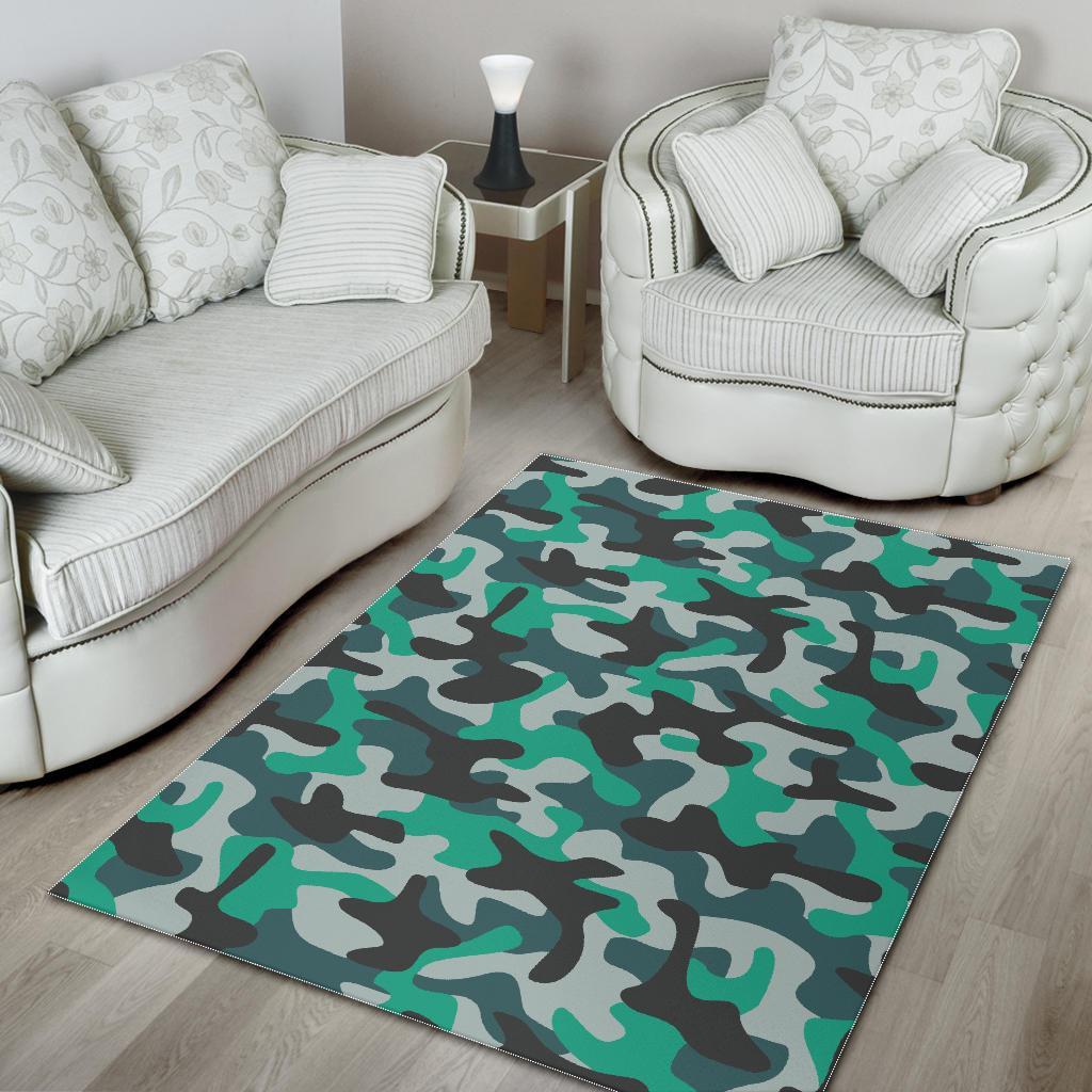 Teal And Black Camouflage Print Area Rug Floor Decor teal and black camouflage print area rug floor decor 4235