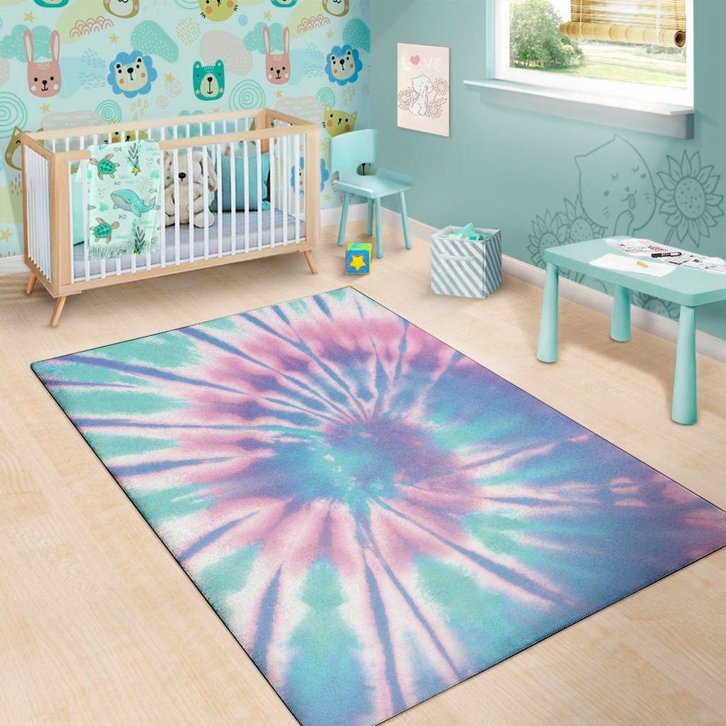 teal and pink tie dye print area rug floor decor 5713