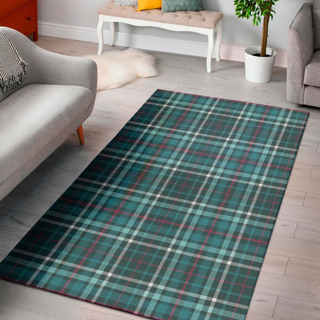 teal plaid pattern print area rug floor decor 1604