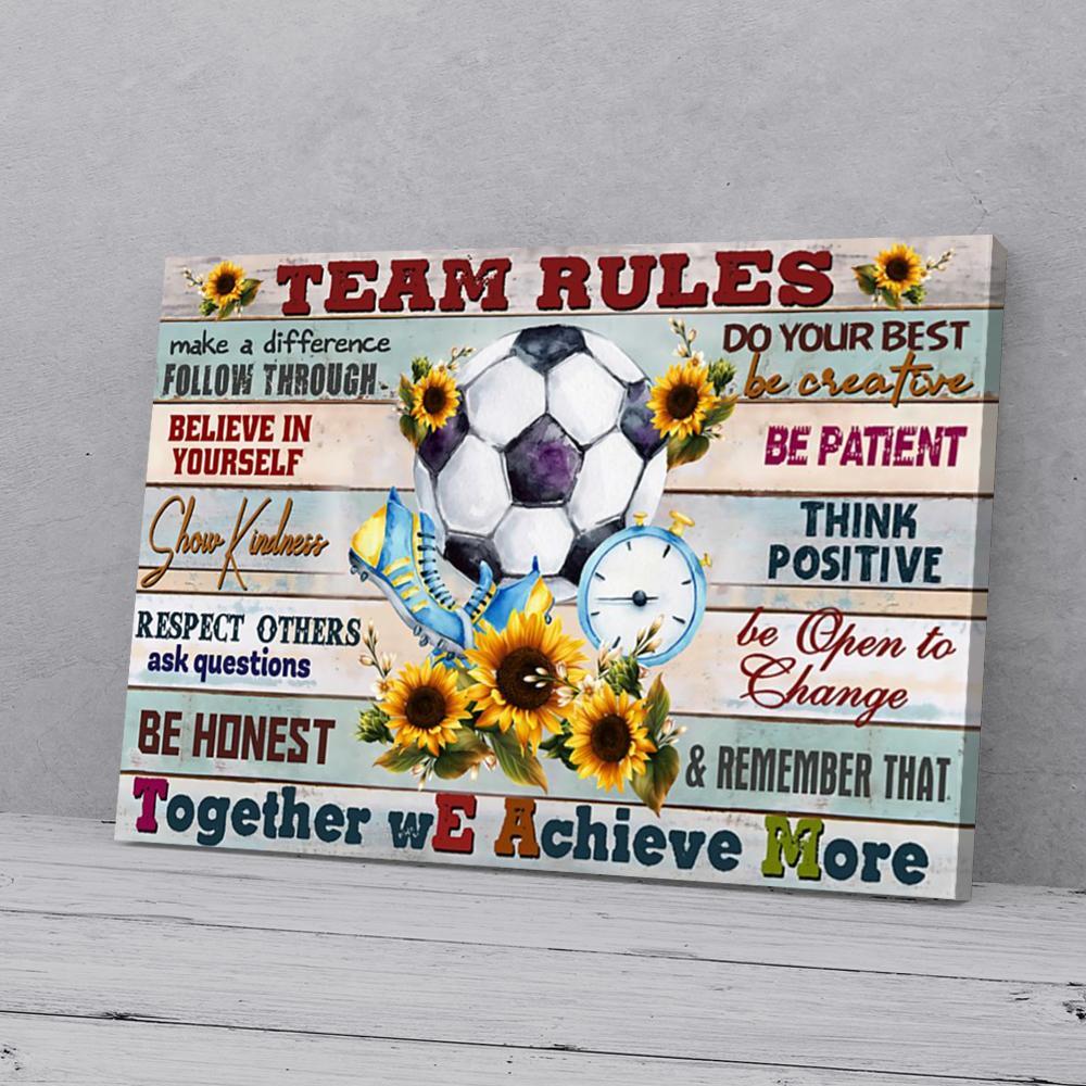 team rules soccer canvas prints wall art decor 5089