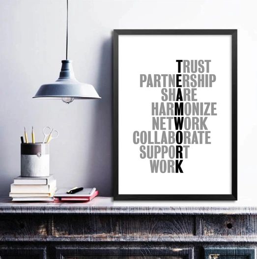 teamwork motivational positive canvas print wall art decor 1768