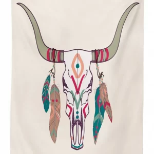 texas longhorn steer 3d printed tablecloth table decor 8183