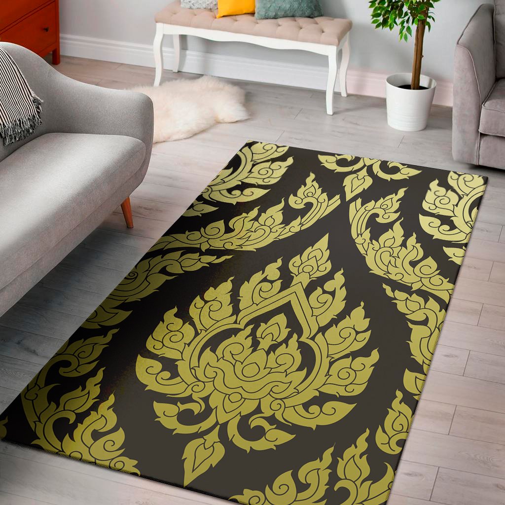thai ornament pattern print area rug floor decor 1558