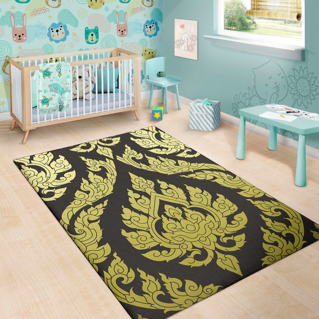 thai ornament pattern print area rug floor decor 5694