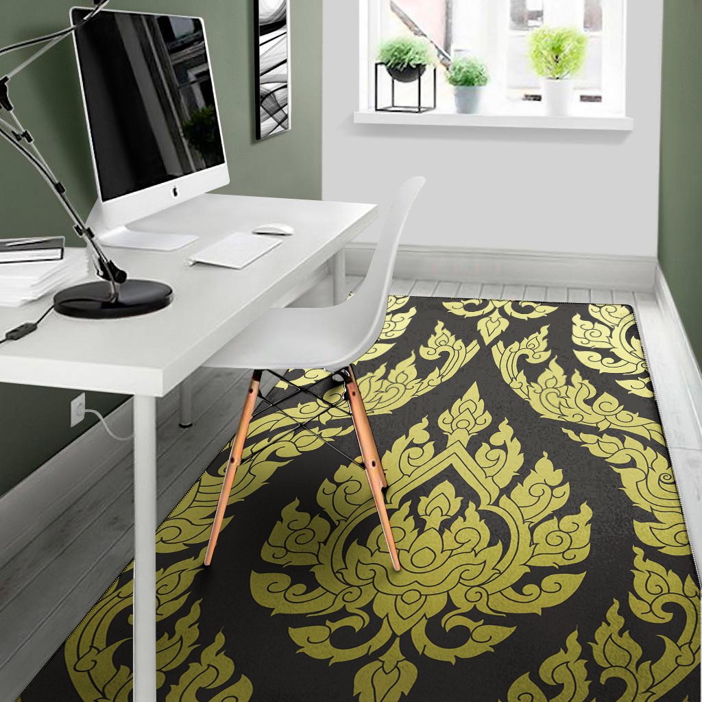 thai ornament pattern print area rug floor decor 5850