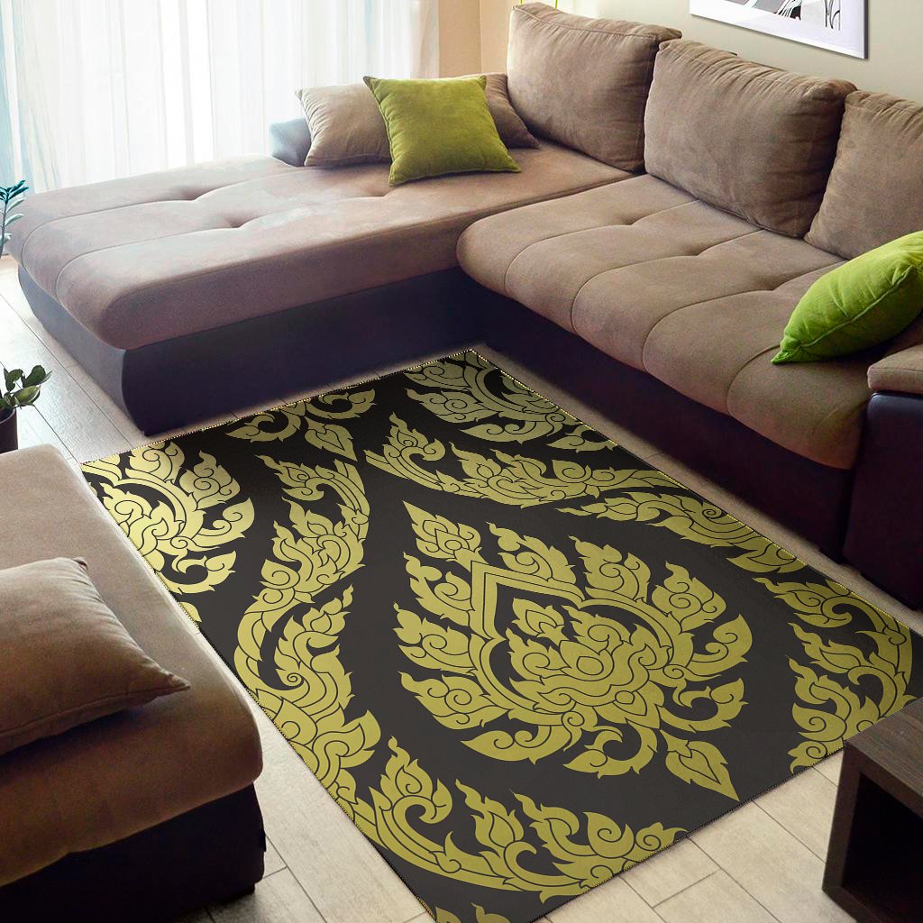 thai ornament pattern print area rug floor decor 6916
