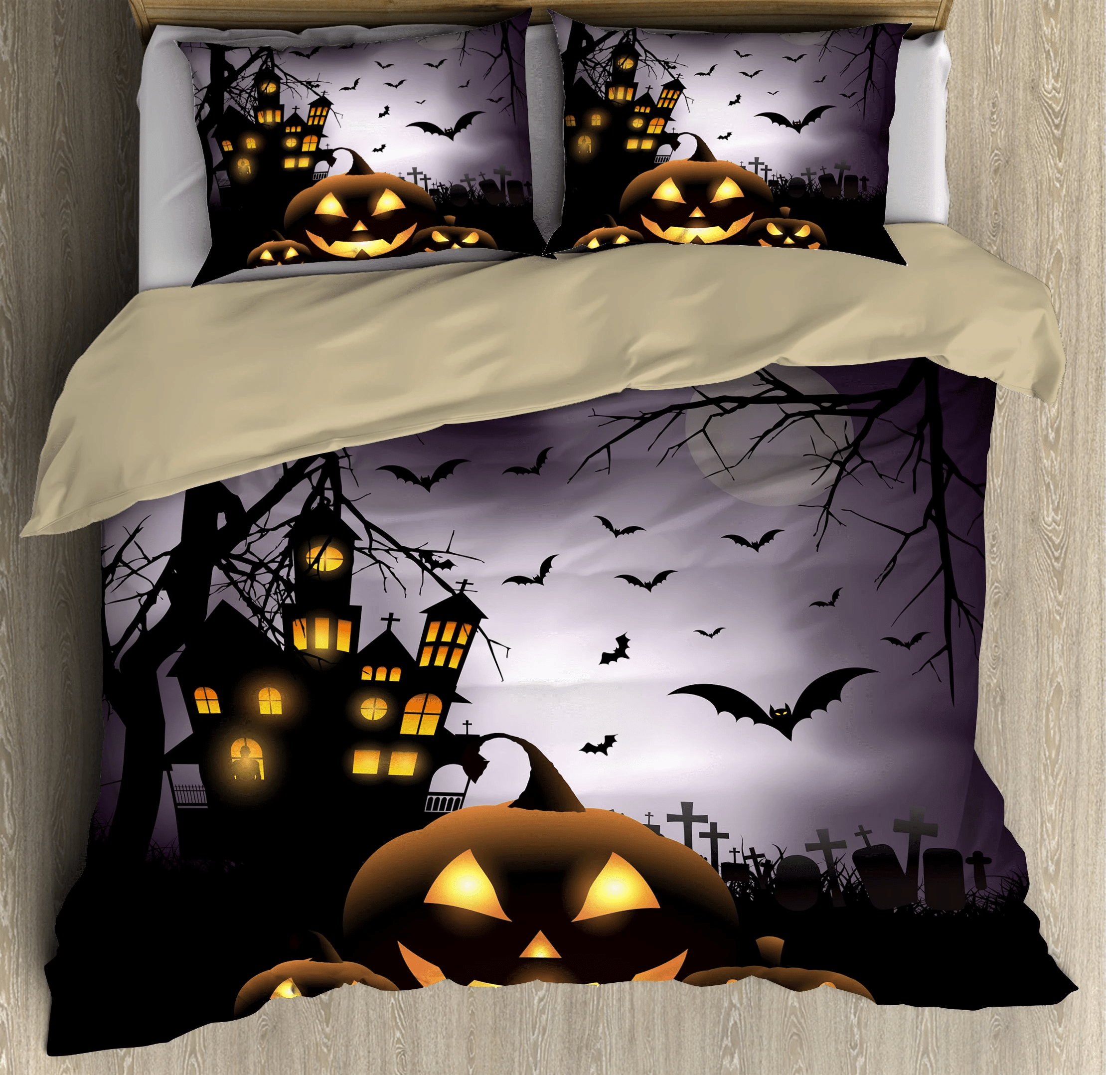 the bat night halloween festival duvet cover bedding set bedroom decor 7722