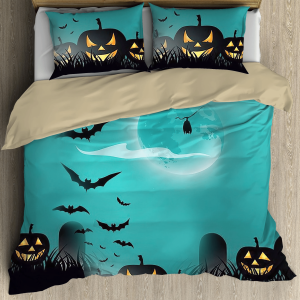 the bat pastel night halloween gift duvet cover bedding set bedroom decor 8058