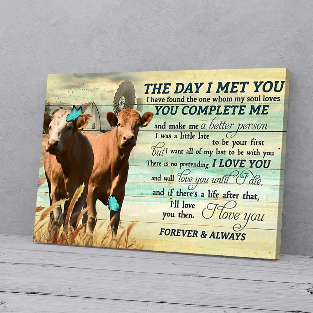 the day i met you i have found my soul loves cow canvas prints wall art decor 5365