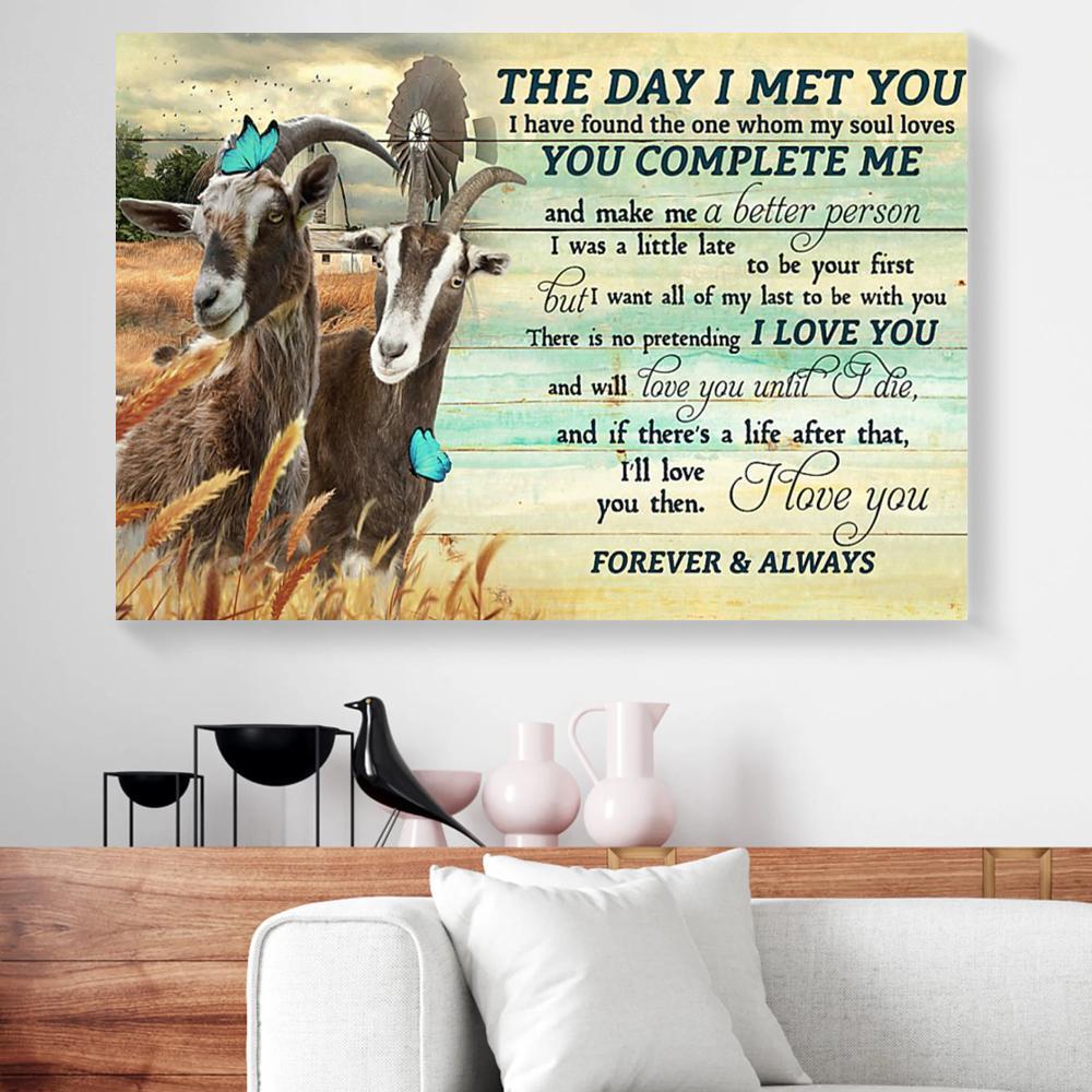 the day i met you i have found my soul loves goat canvas prints wall art decor 6746