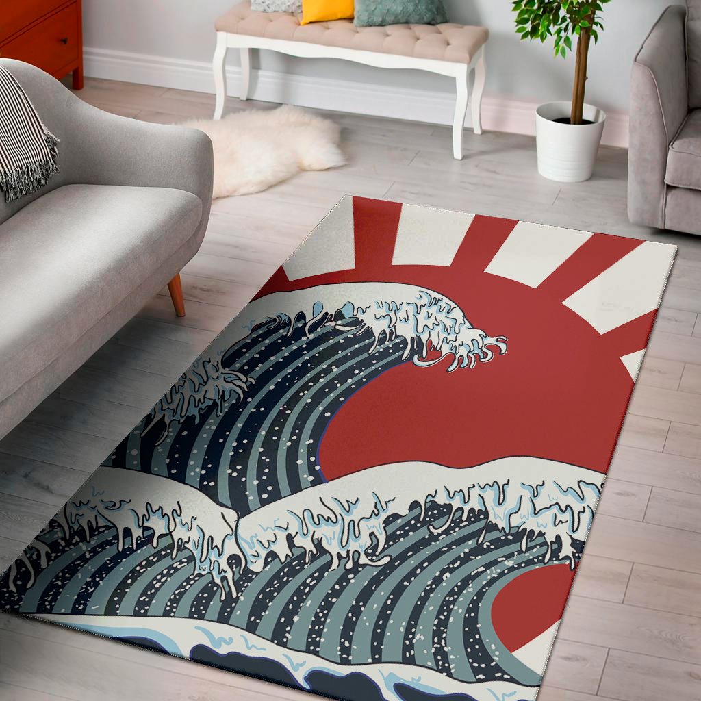 the great kanagawa wave print area rug floor decor 1514