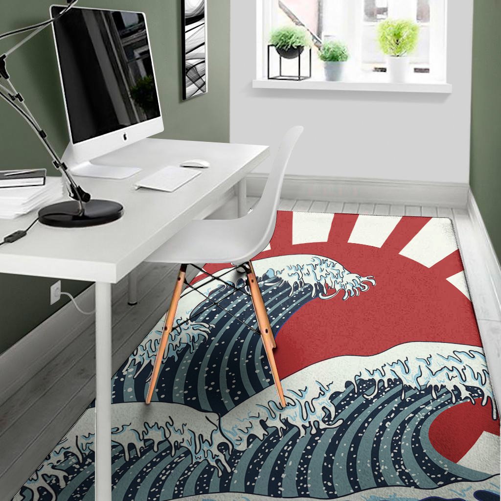 the great kanagawa wave print area rug floor decor 4917