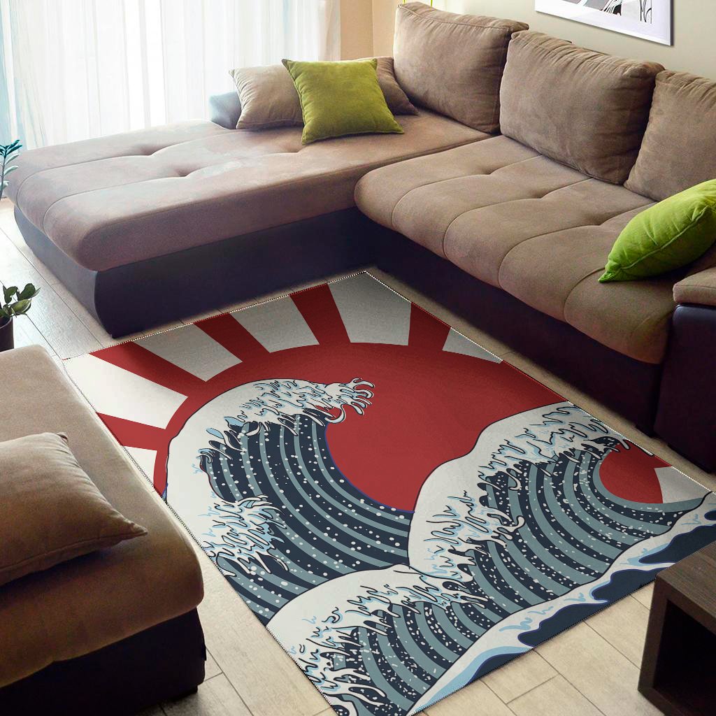 the great kanagawa wave print area rug floor decor 6215