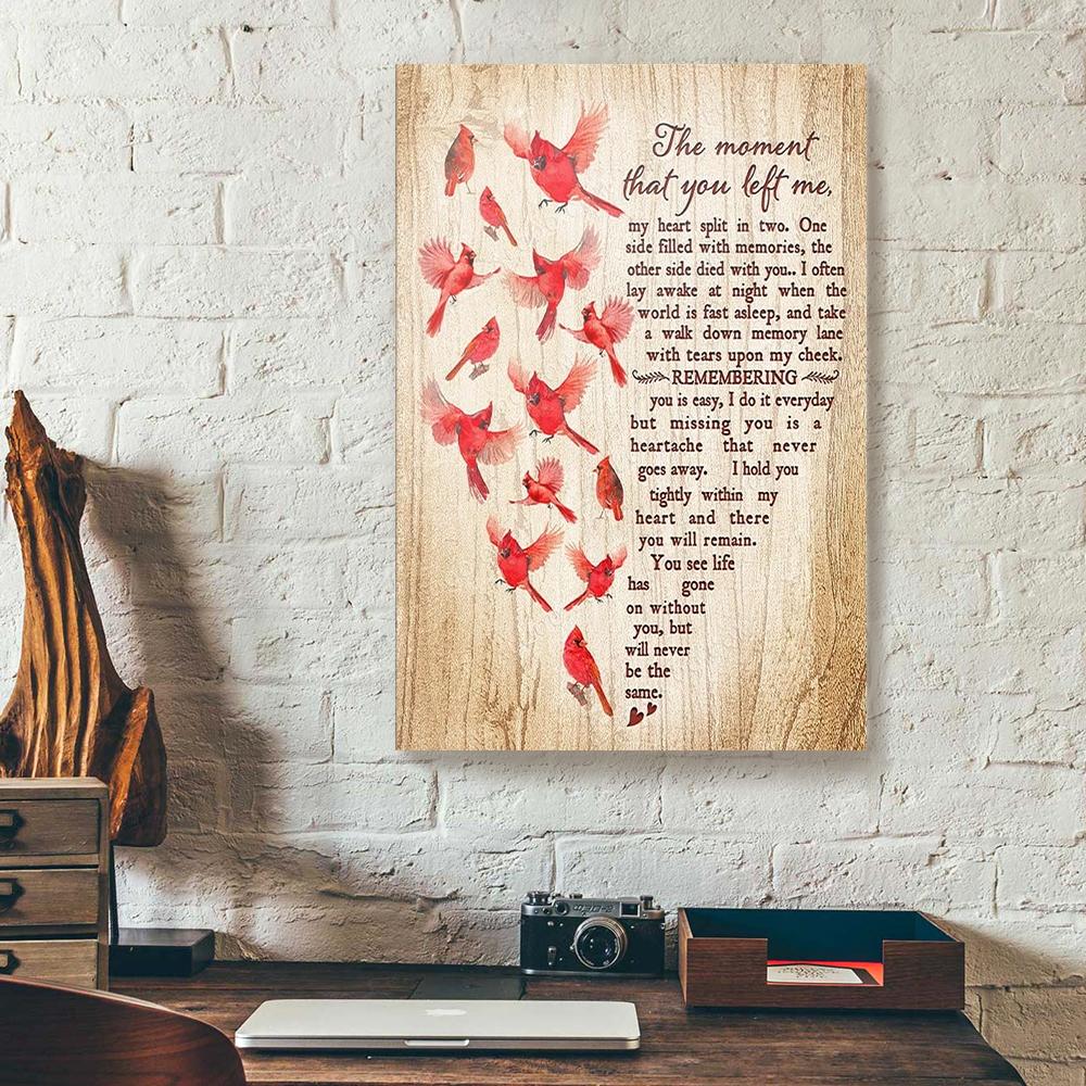 the moment that you left me cardinal canvas prints wall art decor 4313