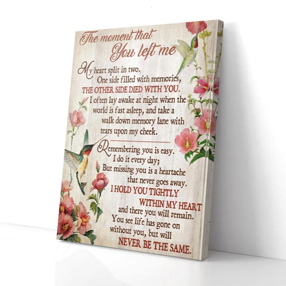 the moment that you left me flower hummingbird canvas prints wall art decor 2641