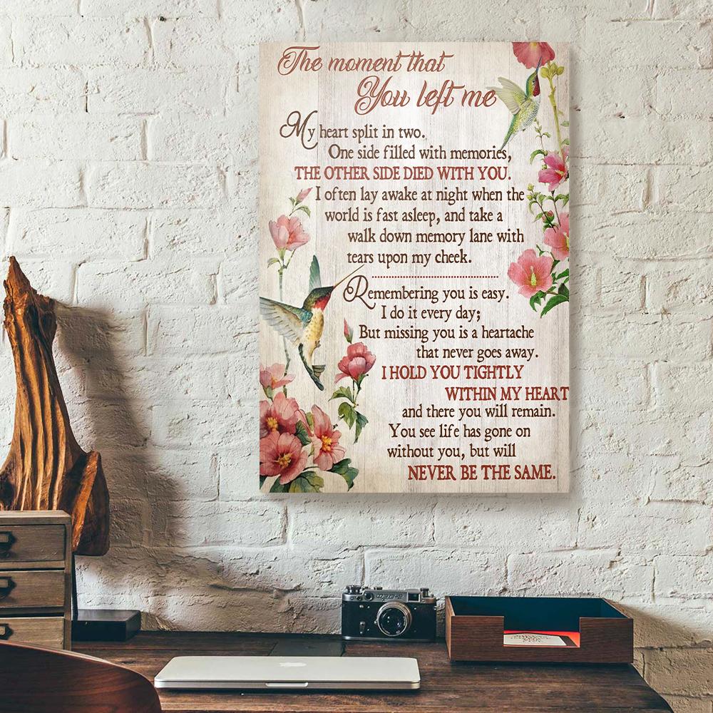 the moment that you left me flower hummingbird canvas prints wall art decor 3661
