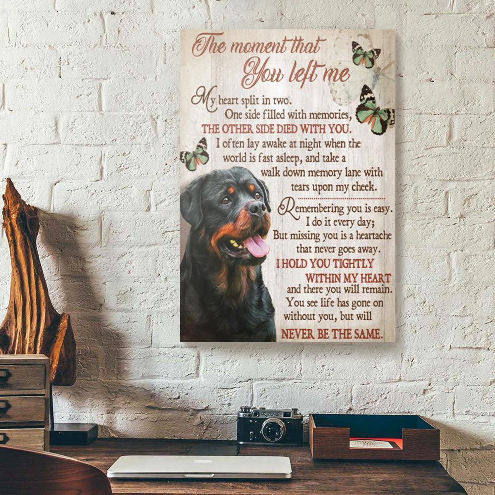 the moment that you left me rottweiler canvas prints wall art decor 1478