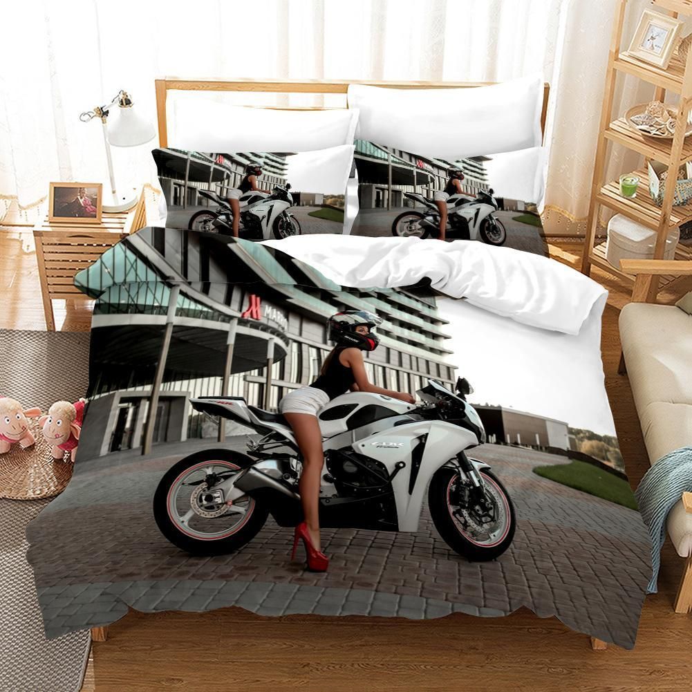 the motorcycle girl 3d printed bedding set bedroom decor 1126