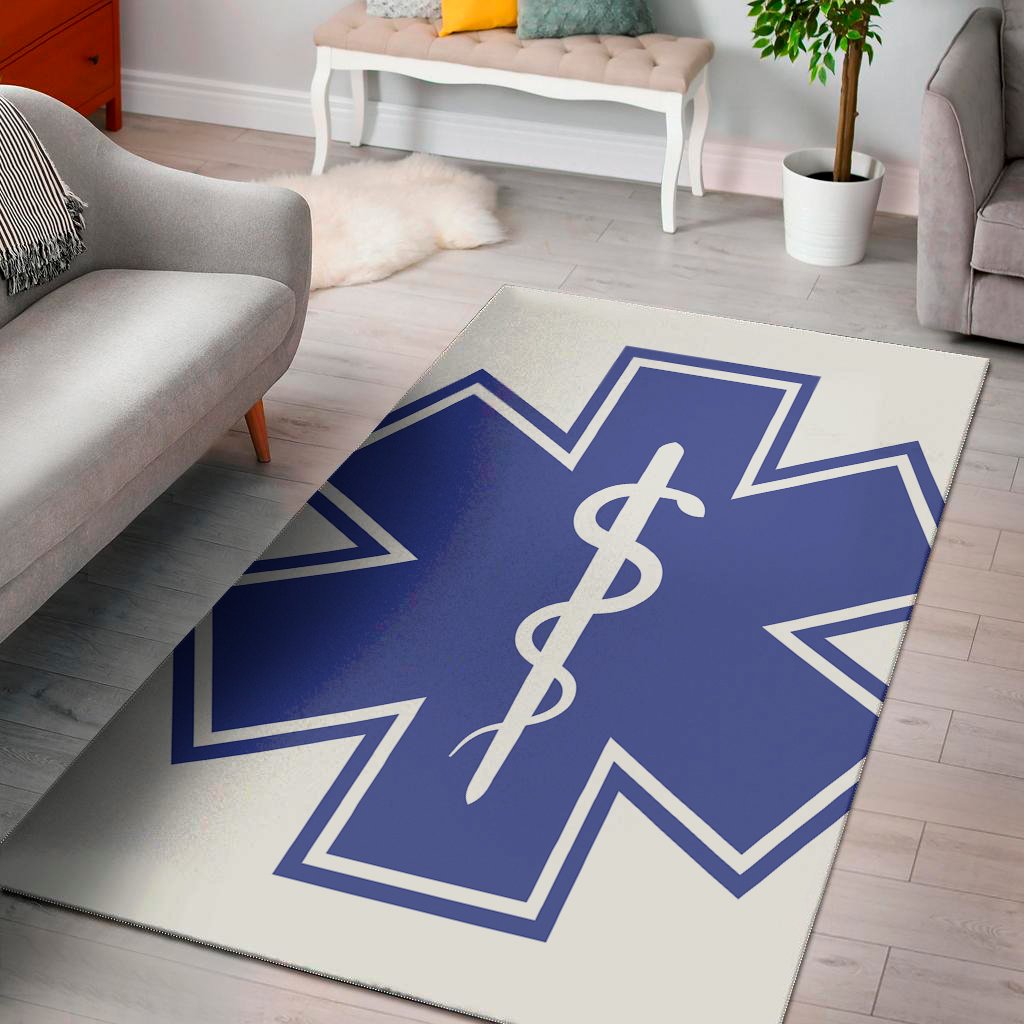 The Star Of Life Paramedic Symbol Print Area Rug Floor Decor the star of life paramedic symbol print area rug floor decor 1328