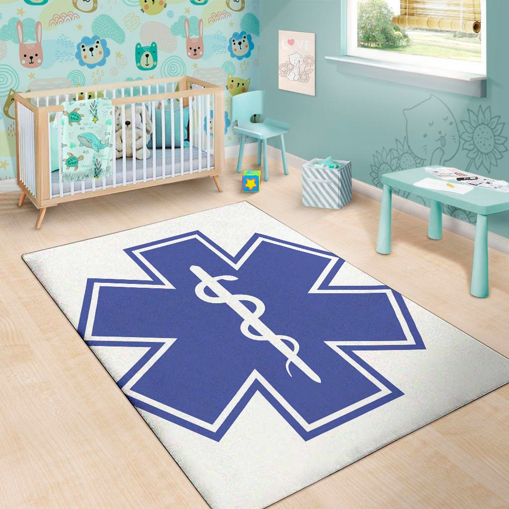 The Star Of Life Paramedic Symbol Print Area Rug Floor Decor the star of life paramedic symbol print area rug floor decor 8222