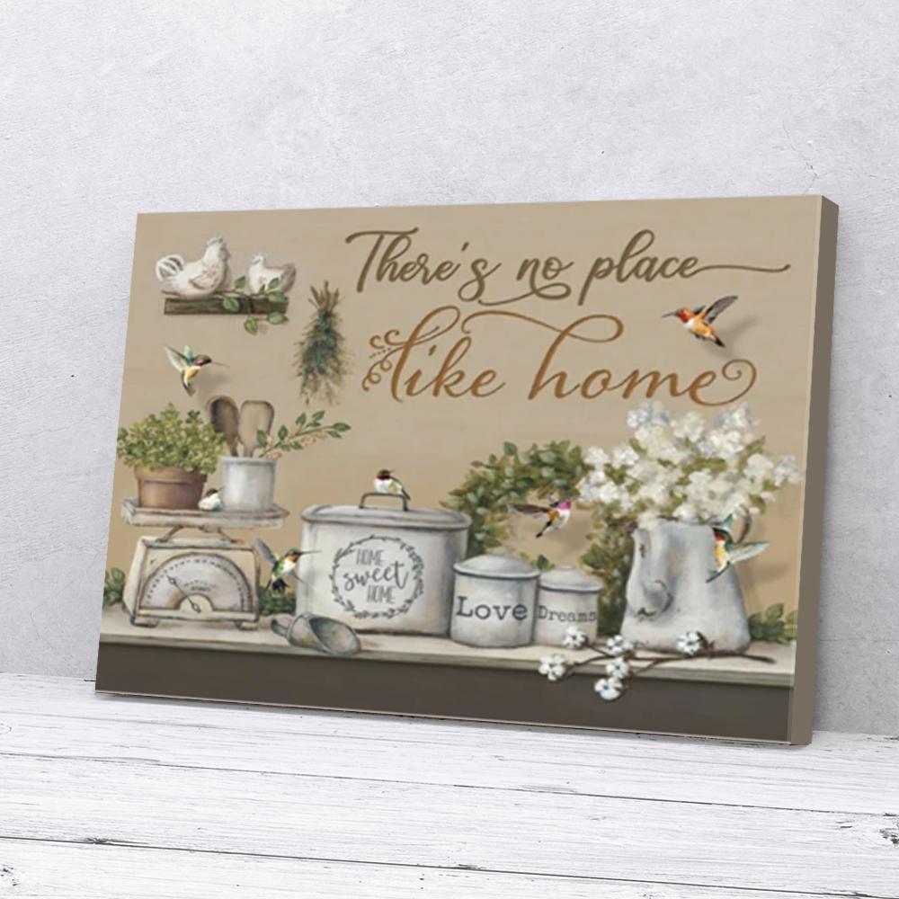 there is no place like a home kitchen hummingbird canvas 1479