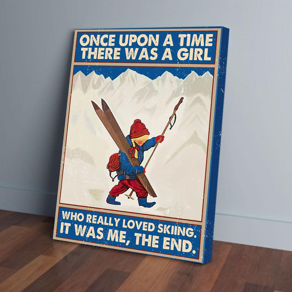 there was a girl who really loved skiing canvas prints wall art decor 5827