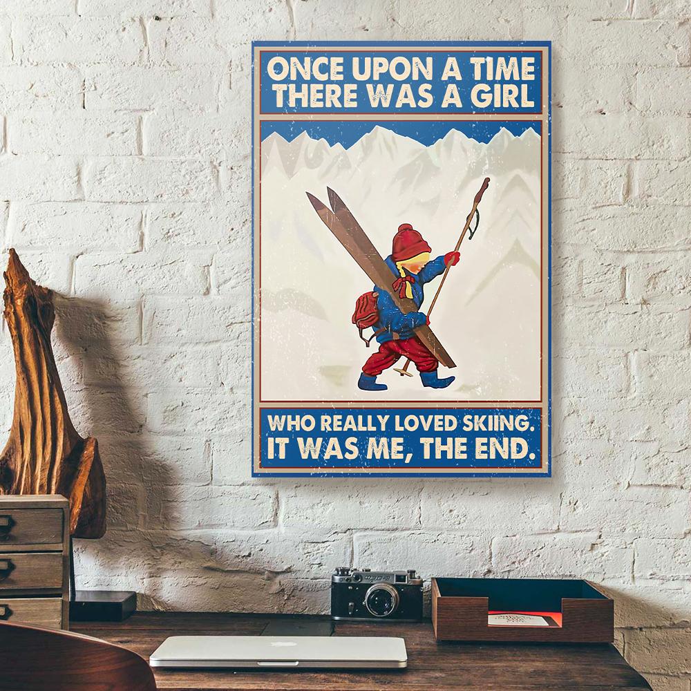 there was a girl who really loved skiing canvas prints wall art decor 7576