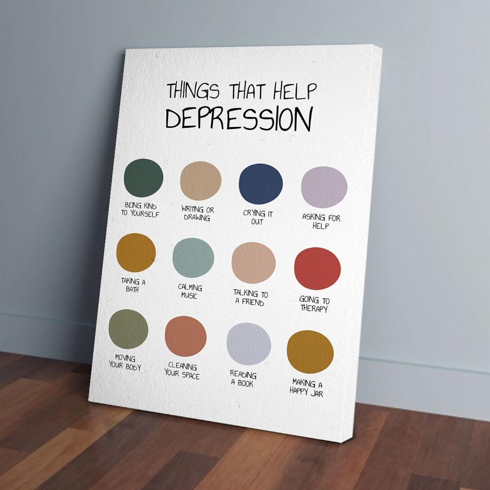 things that help depression social worker canvas prints wall art decor 3064